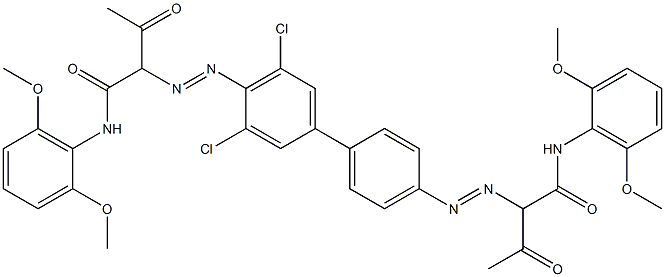 4,4'-Bis[[1-(2,6-dimethoxyphenylamino)-1,3-dioxobutan-2-yl]azo]-3,5-dichloro-1,1'-biphenyl Structure