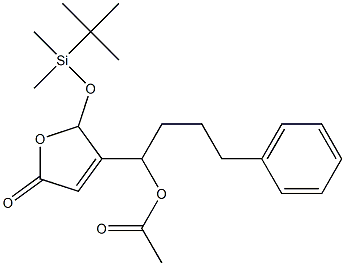 Acetic acid 1-[[2,5-dihydro-5-oxo-2-(tert-butyldimethylsiloxy)furan]-3-yl]-4-phenylbutyl ester 구조식 이미지
