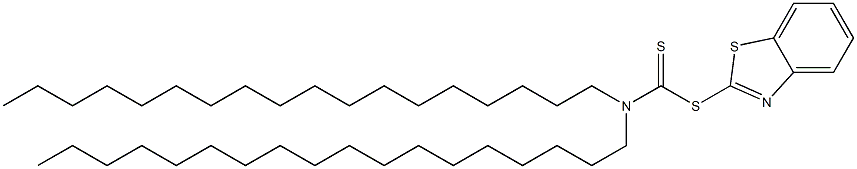 N,N-Distearylthiocarbamoyl 2-benzothiazolyl sulfide 구조식 이미지