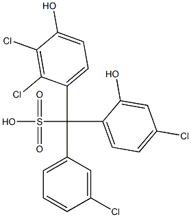 (3-Chlorophenyl)(4-chloro-2-hydroxyphenyl)(2,3-dichloro-4-hydroxyphenyl)methanesulfonic acid Structure