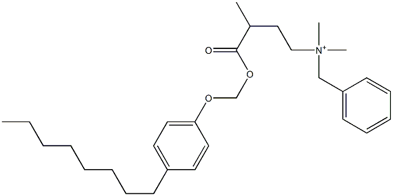 N,N-Dimethyl-N-benzyl-N-[3-[[(4-octylphenyloxy)methyl]oxycarbonyl]butyl]aminium 구조식 이미지