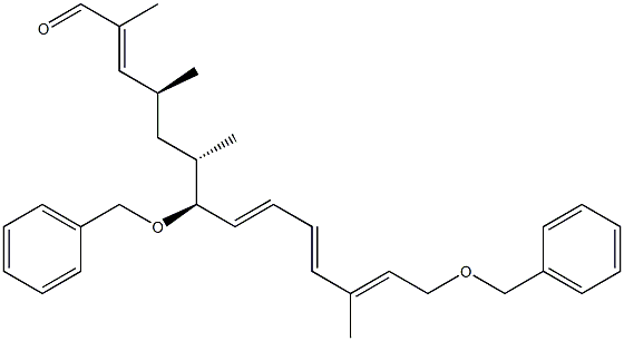 (2E,4S,6S,7S,8E,10E,12E)-7,14-Bis(benzyloxy)-2,4,6,12-tetramethyl-2,8,10,12-tetradecatetraenal 구조식 이미지