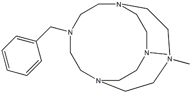 4-Benzyl-10,15-dimethyl-1,4,7,10,15-pentaazabicyclo[5.5.5]heptadecane 구조식 이미지