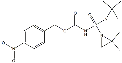 N-[Bis(2,2-dimethyl-1-aziridinyl)phosphinyl]carbamic acid 4-nitrobenzyl ester 구조식 이미지