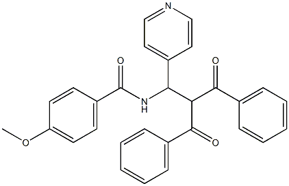 N-[1-(4-Pyridinyl)-2,2-bis(phenylcarbonyl)ethyl]-4-methoxybenzamide Structure