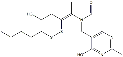 N-[(Z)-1-Methyl-2-pentyldithio-4-hydroxy-1-butenyl]-N-(2-methyl-4-hydroxypyrimidin-5-ylmethyl)formamide Structure