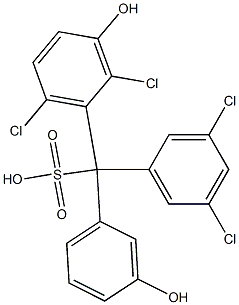 (3,5-Dichlorophenyl)(2,6-dichloro-3-hydroxyphenyl)(3-hydroxyphenyl)methanesulfonic acid 구조식 이미지