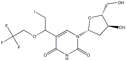 5-[1-(2,2,2-Trifluoroethoxy)-2-iodoethyl]-2'-deoxyuridine Structure