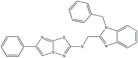 2-[(1-Benzyl-1H-benzimidazol-2-yl)methylthio]-6-phenylimidazo[2,1-b][1,3,4]thiadiazole Structure