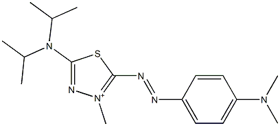 5-(Diisopropylamino)-2-[4-(dimethylamino)phenylazo]-3-methyl-1,3,4-thiadiazole-3-ium 구조식 이미지