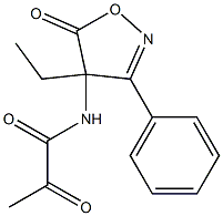 3-Phenyl-4-ethyl-4-[(1,2-dioxopropyl)amino]isoxazol-5(4H)-one 구조식 이미지