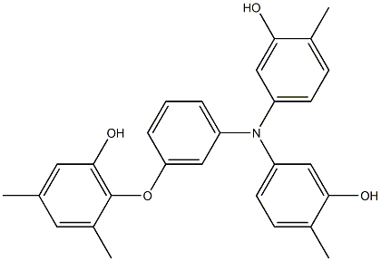 N,N-Bis(3-hydroxy-4-methylphenyl)-3-(6-hydroxy-2,4-dimethylphenoxy)benzenamine Structure