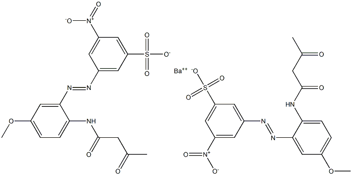 Bis[3-[2-(1,3-dioxobutylamino)-5-methoxyphenylazo]-5-nitrobenzenesulfonic acid]barium salt 구조식 이미지