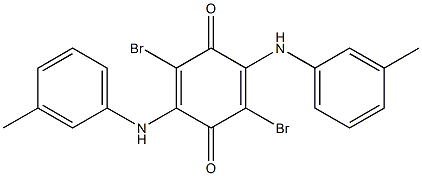 2,5-Bis[(3-methylphenyl)amino]-3,6-dibromo-2,5-cyclohexadiene-1,4-dione Structure