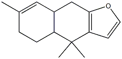 4,4a,5,6,8a,9-Hexahydro-4,4,7-trimethylnaphtho[2,3-b]furan 구조식 이미지