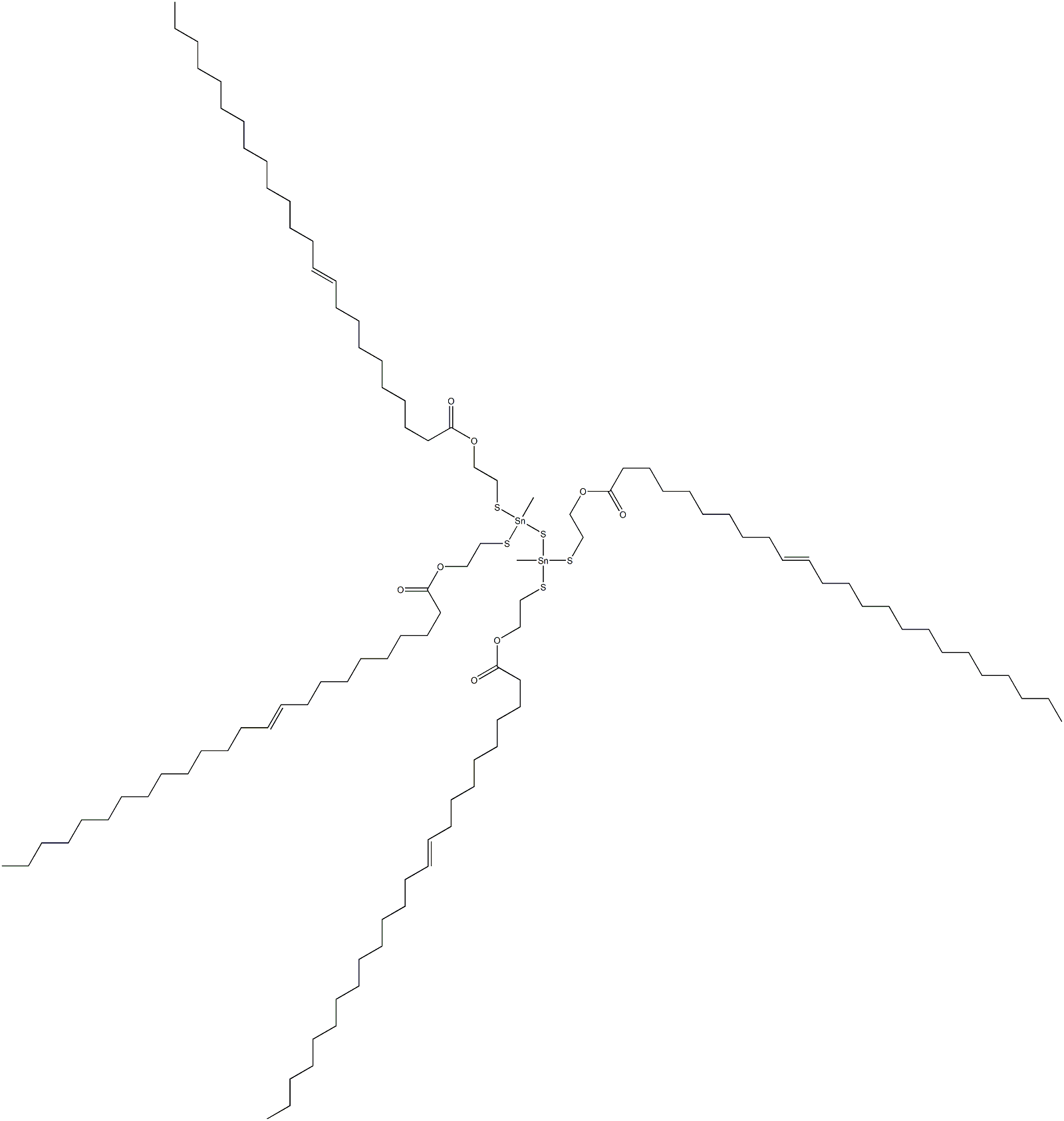 Bis[methylbis[[2-(9-tricosenylcarbonyloxy)ethyl]thio]stannyl] sulfide Structure