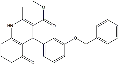 1,4,5,6,7,8-Hexahydro-2-methyl-4-[3-(benzyloxy)phenyl]-5-oxoquinoline-3-carboxylic acid methyl ester 구조식 이미지