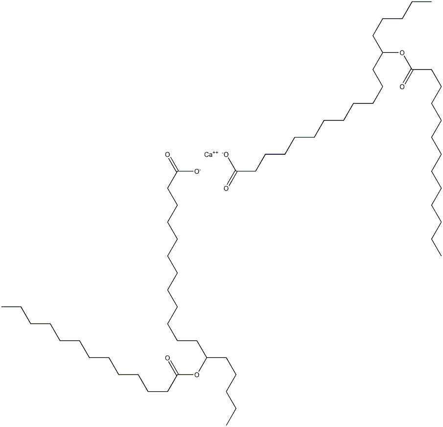 Bis(13-tridecanoyloxystearic acid)calcium salt Structure