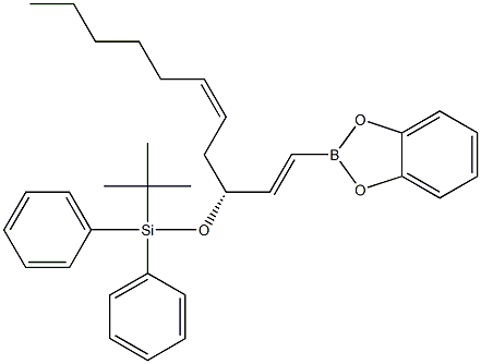 2-[(1E,3R,5Z)-3-[[Diphenyl(tert-butyl)silyl]oxy]undeca-1,5-dien-1-yl]-1,3,2-benzodioxaborole Structure