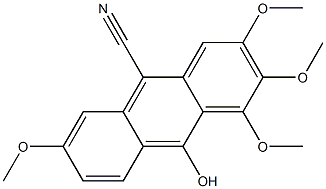 2,3,4,7-Tetramethoxy-10-hydroxyanthracene-9-carbonitrile 구조식 이미지