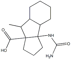 2-Methyl-9-(carbamoylamino)tricyclo[7.3.0.03,8]dodecane-1-carboxylic acid Structure