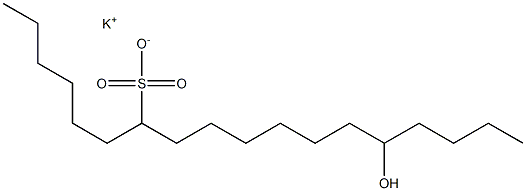 14-Hydroxyoctadecane-7-sulfonic acid potassium salt 구조식 이미지