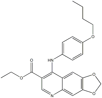 4-[[4-Butoxyphenyl]amino]-6,7-(methylenedioxy)quinoline-3-carboxylic acid ethyl ester Structure