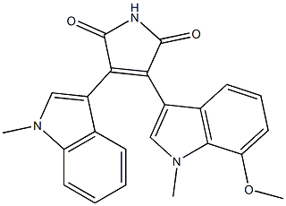 3-(7-Methoxy-1-methyl-1H-indol-3-yl)-4-(1-methyl-1H-indol-3-yl)-1H-pyrrole-2,5-dione 구조식 이미지