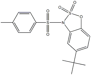 5-tert-Butyl-3-[(4-methylphenyl)sulfonyl]-3H-1,2,3-benzoxathiazole 2,2-dioxide 구조식 이미지