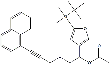 Acetic acid 1-[5-(tert-butyldimethylsilyl)-3-furyl]-6-(1-naphtyl)-5-hexynyl ester 구조식 이미지