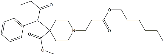 4-Methoxycarbonyl-4-(N-phenyl-N-propanoylamino)piperidine-1-propionic acid hexyl ester 구조식 이미지