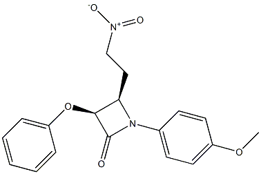 (3S,4R)-1-(p-Methoxyphenyl)-3-phenoxy-4-(2-nitroethyl)azetidin-2-one 구조식 이미지