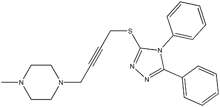 4,5-Diphenyl-3-[[4-(4-methylpiperazin-1-yl)-2-butynyl]thio]-4H-1,2,4-triazole 구조식 이미지