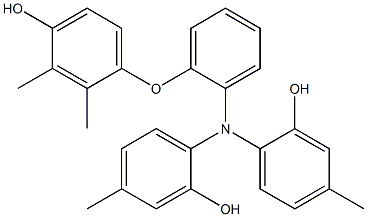 N,N-Bis(2-hydroxy-4-methylphenyl)-2-(4-hydroxy-2,3-dimethylphenoxy)benzenamine 구조식 이미지