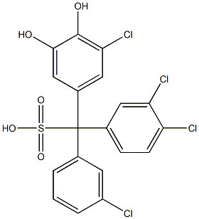 (3-Chlorophenyl)(3,4-dichlorophenyl)(5-chloro-3,4-dihydroxyphenyl)methanesulfonic acid Structure