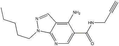 1-Pentyl-4-amino-N-(2-propynyl)-1H-pyrazolo[3,4-b]pyridine-5-carboxamide 구조식 이미지