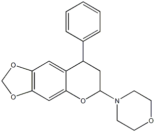 6-Morpholino-7,8-dihydro-8-phenyl-6H-1,3-dioxolo[4,5-g][1]benzopyran 구조식 이미지