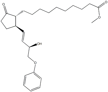 (13E,15R)-1-[2-(Methoxycarbonyl)ethyl]-15-hydroxy-16-phenoxy-17,18,19,20-tetranorprost-13-en-9-one 구조식 이미지