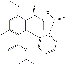 3-Methyl-5-methoxy-6-methoxycarbonyl-2'-nitro-1,1'-biphenyl-2-carboxylic acid isopropyl ester 구조식 이미지