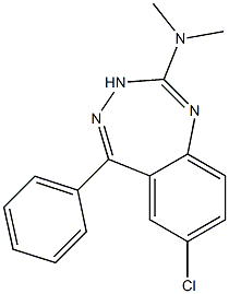 7-Chloro-5-phenyl-2-dimethylamino-3H-1,3,4-benzotriazepine Structure