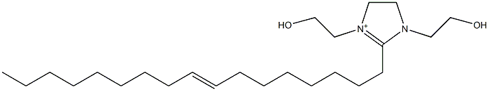 2-(8-Heptadecenyl)-4,5-dihydro-1,3-bis(2-hydroxyethyl)-1H-imidazol-3-ium 구조식 이미지