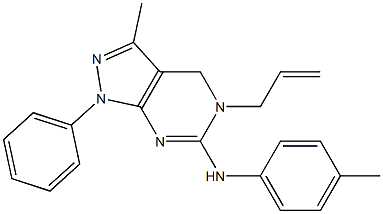 5-Allyl-6-(p-tolylamino)-3-methyl-1-phenyl-4,5-dihydro-1H-pyrazolo[3,4-d]pyrimidine 구조식 이미지