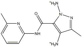 3-Methyl-4-diazonio-5-[[(6-methyl-2-pyridinyl)amino]carbonyl]-1H-pyrazol-1-ide Structure