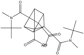 2,7-Bis[[methyl(tert-butyl)amino]carbonyl]pentacyclo[4.2.0.02,5.03,8.04,7]octane-1,4-dicarboxylic acid 구조식 이미지