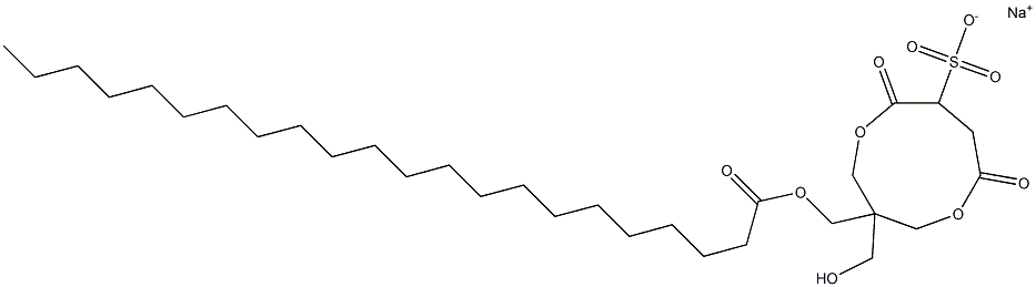 1-(1-Oxodocosyloxymethyl)-1-(hydroxymethyl)-4,7-dioxo-3,8-dioxacyclononane-6-sulfonic acid sodium salt 구조식 이미지