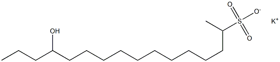 13-Hydroxyhexadecane-2-sulfonic acid potassium salt Structure