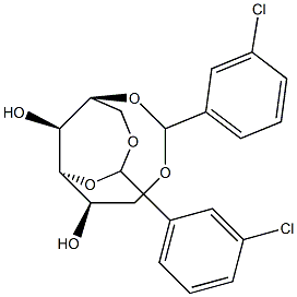 1-O,5-O:3-O,6-O-Bis(3-chlorobenzylidene)-L-glucitol 구조식 이미지