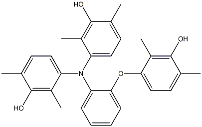 N,N-Bis(3-hydroxy-2,4-dimethylphenyl)-2-(3-hydroxy-2,4-dimethylphenoxy)benzenamine 구조식 이미지