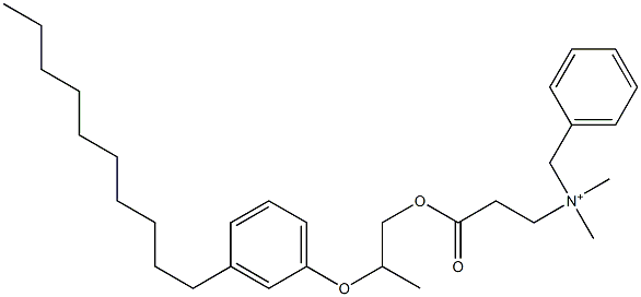 N,N-Dimethyl-N-benzyl-N-[2-[[2-(3-decylphenyloxy)propyl]oxycarbonyl]ethyl]aminium Structure