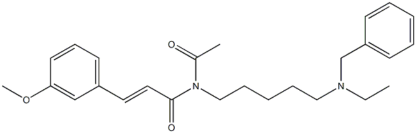 N-[5-(Ethylbenzylamino)pentyl]-N-acetyl-3-(3-methoxyphenyl)acrylamide 구조식 이미지